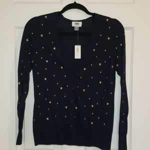 NWT Navy Blue Star Cardigan XS